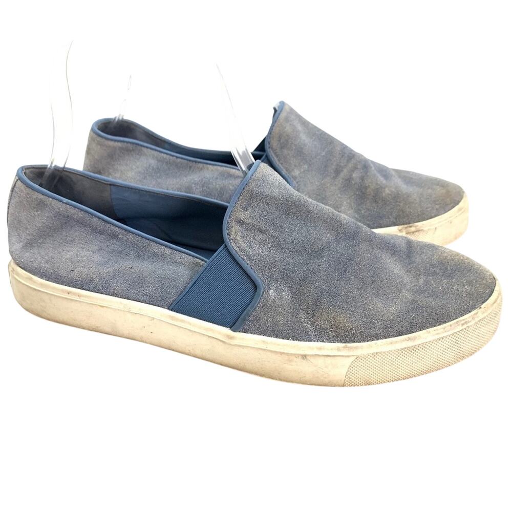 VINCE Blue Suede Leather Flats Loafers Shoes sz 7